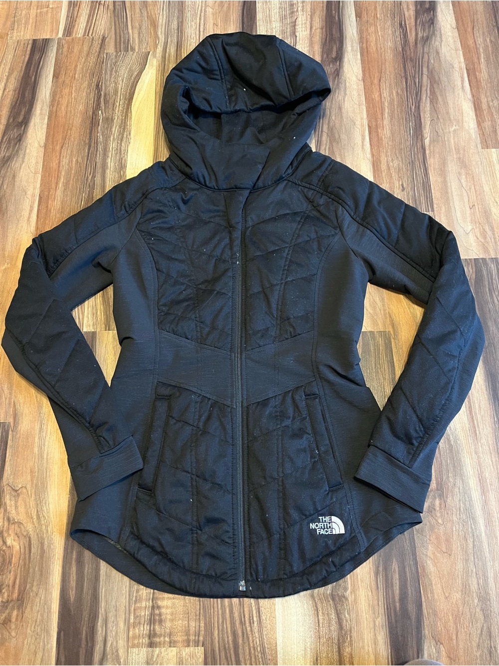 The North Face Women's Black Hooded Quilted Ski Jacket